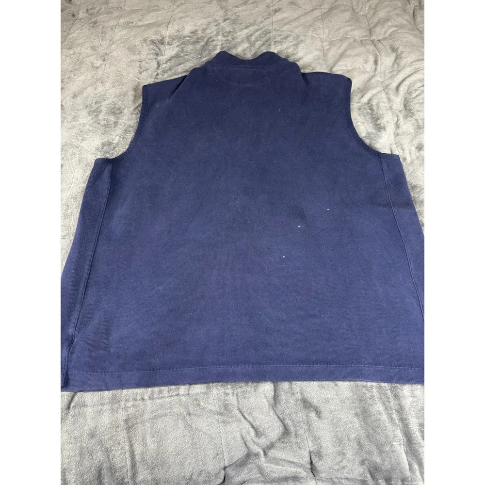 Polo‎ Ralph Lauren Mens XXL Navy Blue Full Zip Mock Neck Sweater Vest 6252